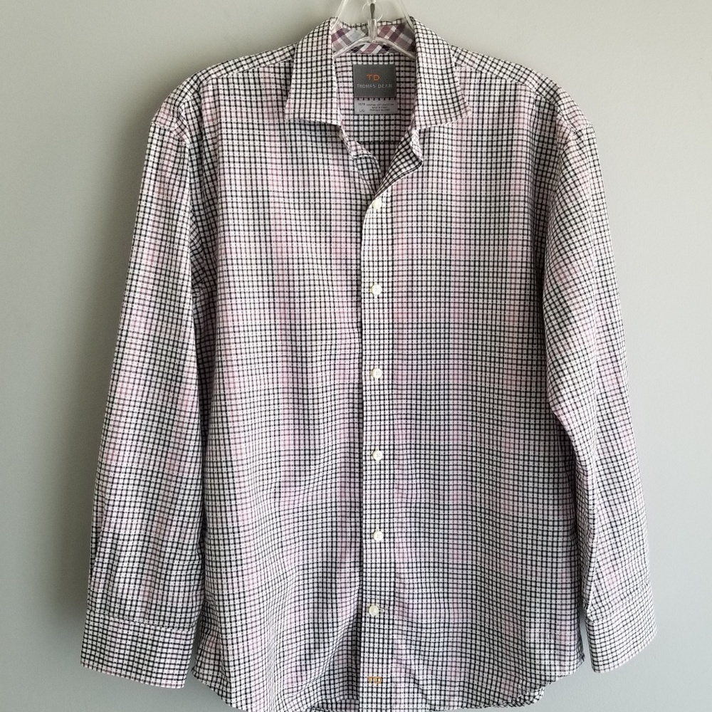THOMAS DEAN Boys Button Up Dress Shirt Size 14/16